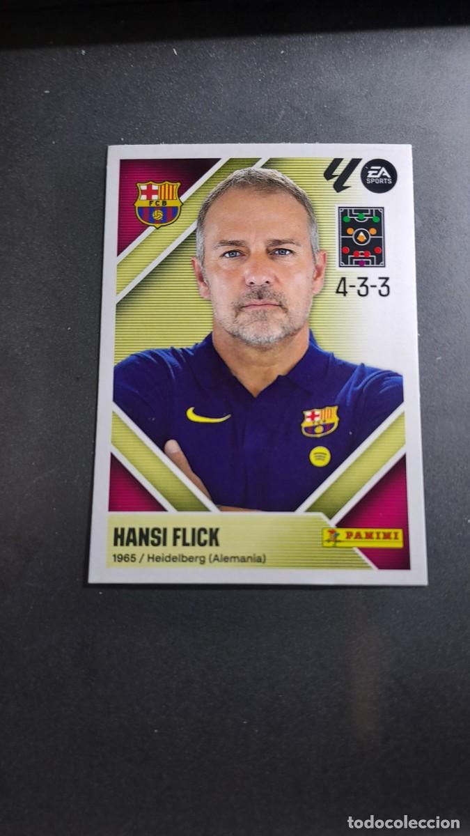 Coleccionismo cromos antiguos: CROMO HANSI FLICK 2 ENTRENADOR BARCELONA LIGA 2026 2027 26 27 ESTE PANINI NUNCA PEGADO