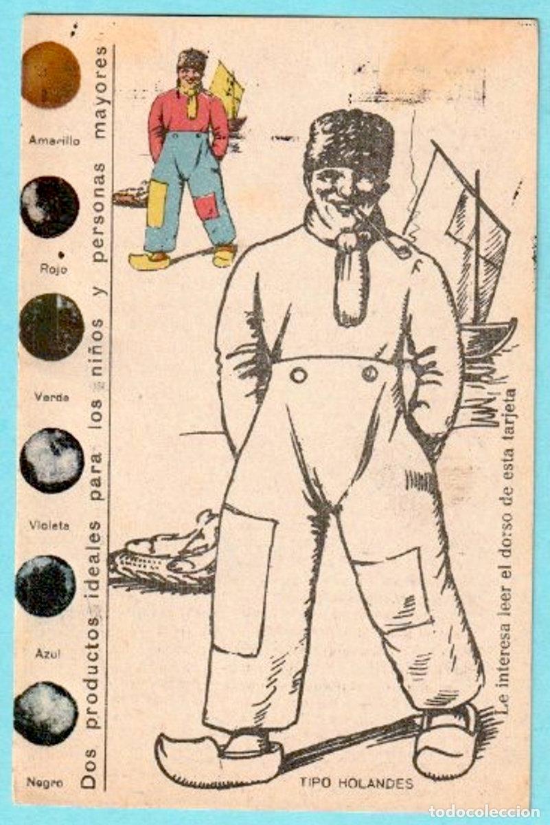 Coleccionismo cromos antiguos: HOLANDA. TIPO HOLAND&Eacute;S. CROMO CON DIBUJO Y ACUARELAS. HARINA LACTEADA Y LECHE CONDENSADA EL NI&Ntilde;O.