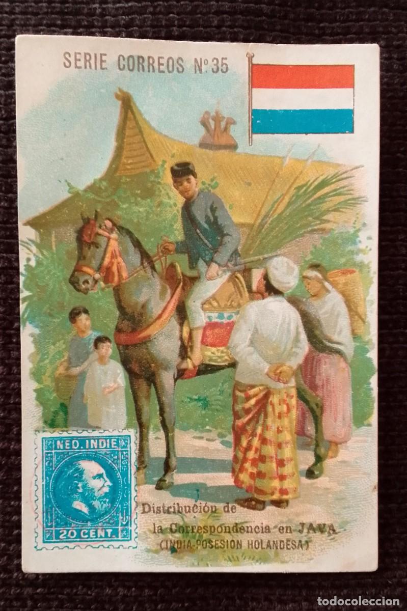Coleccionismo cromos antiguos: CROMO SERIE CORREOS N.35. JAVA. FABRICA DE CHOCOLATES JOSE SITJA. BARCELONA.