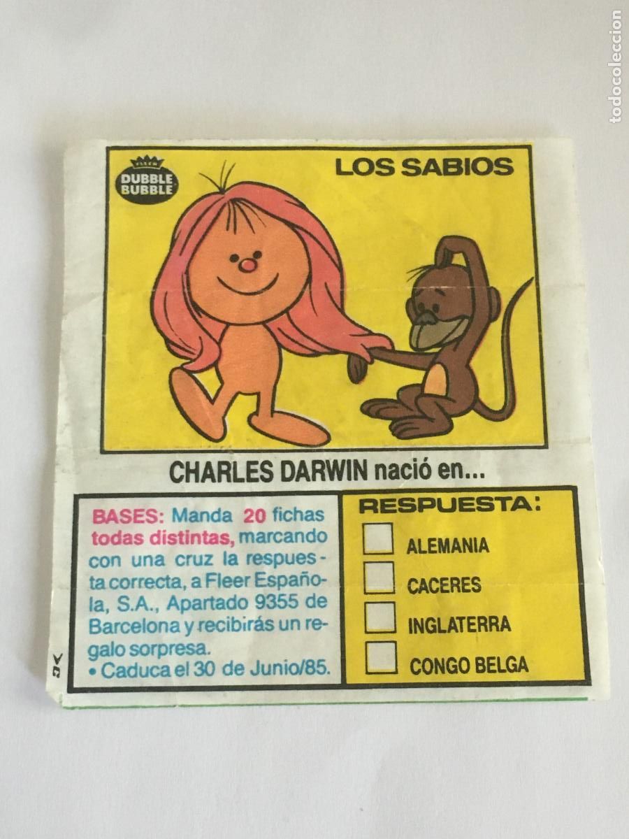 Coleccionismo cromos antiguos: los sabios chicle dubble bubble cromo nunca pegado