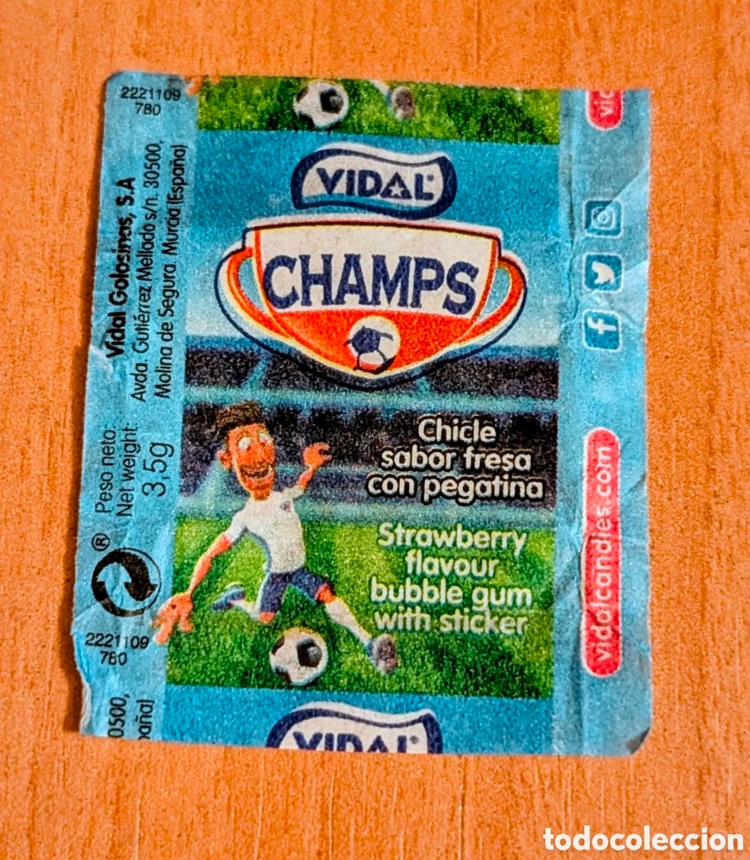 Coleccionismo cromos antiguos: Cromo chicle envoltorio Champs. Vidal