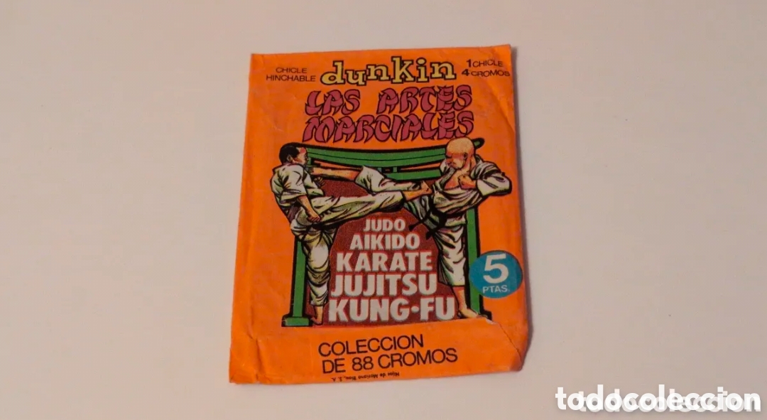 Coleccionismo cromos antiguos: Sobre cromos sin abrir las Artes Marciales, Dunkin