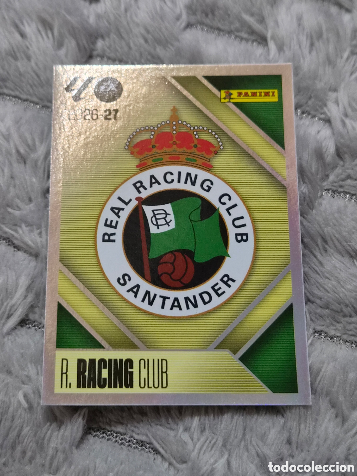Coleccionismo cromos antiguos: 1- ESCUDO RACING LIGA ESTE 2026 2027