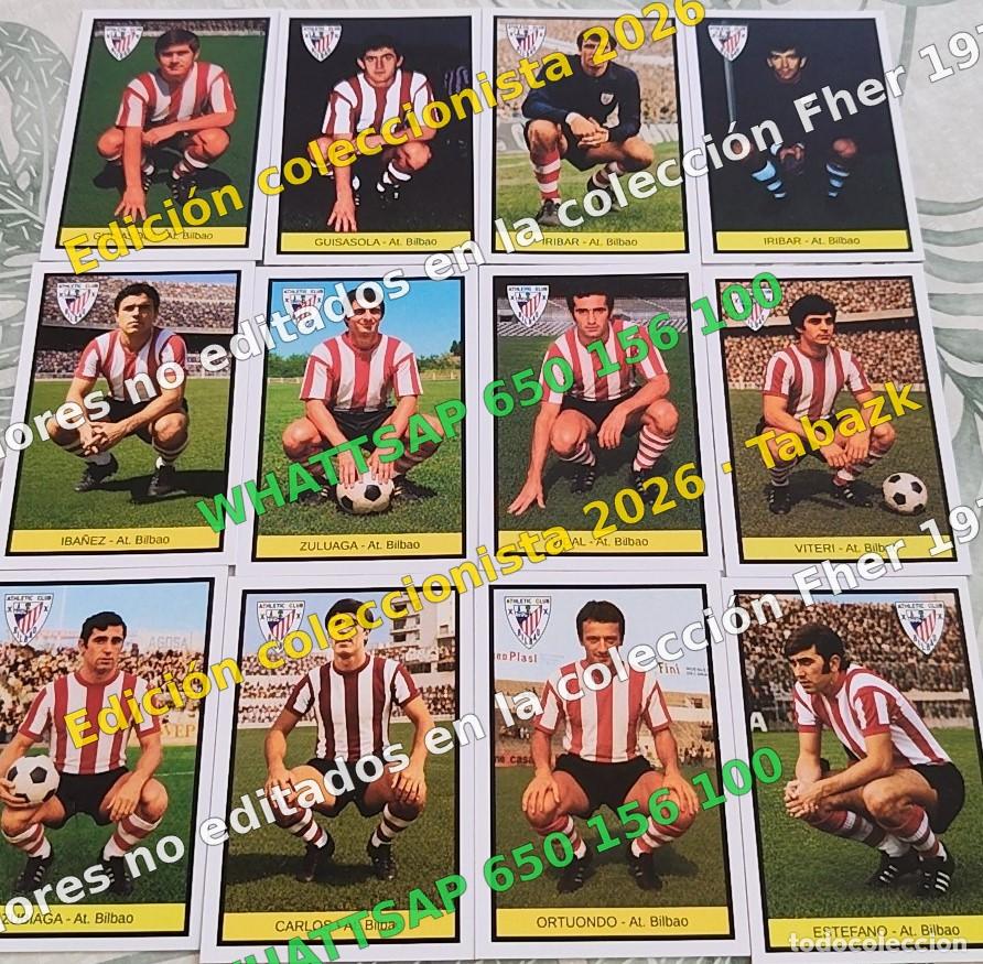 Coleccionismo cromos antiguos: Lote cromos no editados At. Bilbao - FHER 1972-1973 DISGRA 72 73 EDICI&Oacute;N COLECCIONISTA 2026 TABAZK