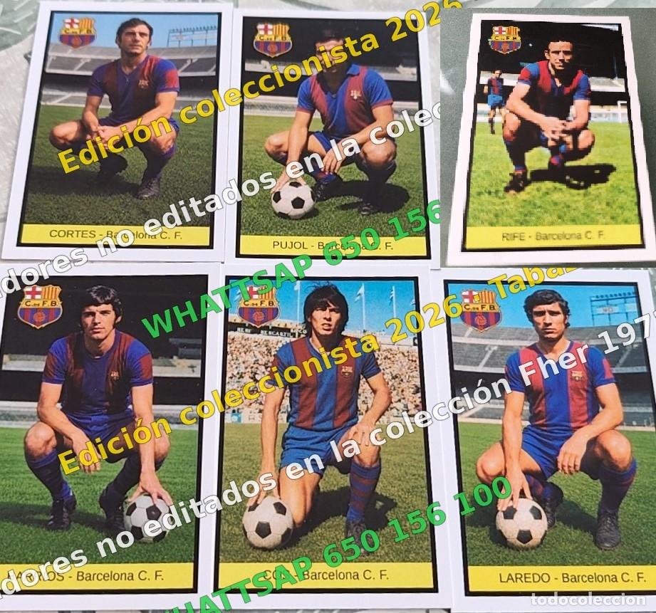 Coleccionismo cromos antiguos: Lote 6 cromos no editados Barcelona - FHER 1972-1973 DISGRA 72 73 EDICI&Oacute;N COLECCIONISTA 2026 TABAZK