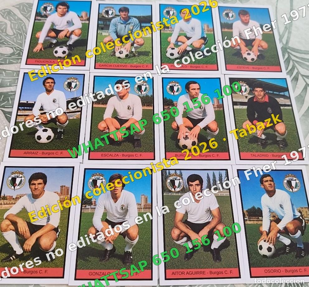 Coleccionismo cromos antiguos: Lote 12 cromos no editados Burgos - FHER 1972-1973 DISGRA 72 73 EDICI&Oacute;N COLECCIONISTA 2026 TABAZK
