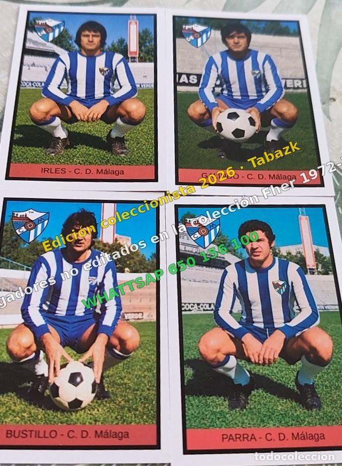 Coleccionismo cromos antiguos: Lote 4 cromos no editados M&aacute;laga - FHER 1972-1973 DISGRA 72 73 EDICI&Oacute;N COLECCIONISTA 2026 TABAZK
