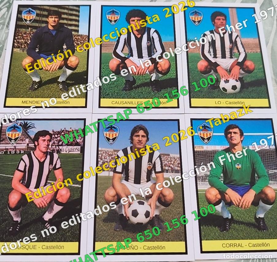 Coleccionismo cromos antiguos: Lote 6 cromos no editados Castell&oacute;n - FHER 1972-1973 DISGRA 72 73 EDICI&Oacute;N COLECCIONISTA 2026 TABAZK