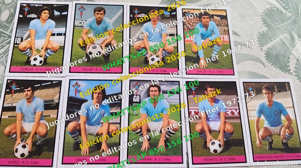 Coleccionismo cromos antiguos: Lote 9 cromos no editados Celta - FHER 1972-1973 DISGRA 72 73 EDICI&Oacute;N COLECCIONISTA 2026 TABAZK