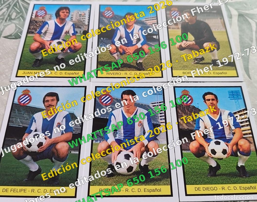 Coleccionismo cromos antiguos: Lote 9 cromos no editados Espa&ntilde;ol - FHER 1972-1973 DISGRA 72 73 EDICI&Oacute;N COLECCIONISTA 2026 TABAZK