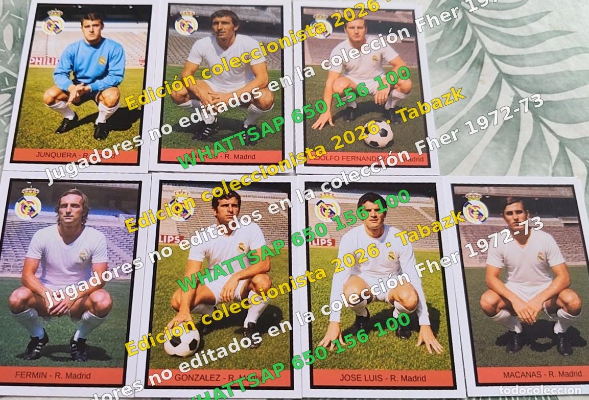 Coleccionismo cromos antiguos: Lote 7 cromos no editados R. Madrid - FHER 1972-1973 DISGRA 72 73 EDICI&Oacute;N COLECCIONISTA 2026 TABAZK