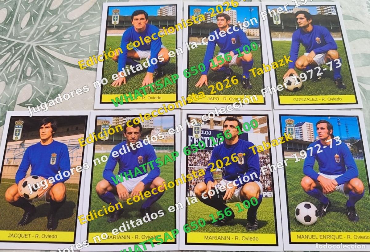 Coleccionismo cromos antiguos: Lote 7 cromos no editados R. Oviedo - FHER 1972-1973 DISGRA 72 73 EDICI&Oacute;N COLECCIONISTA 2026 TABAZK