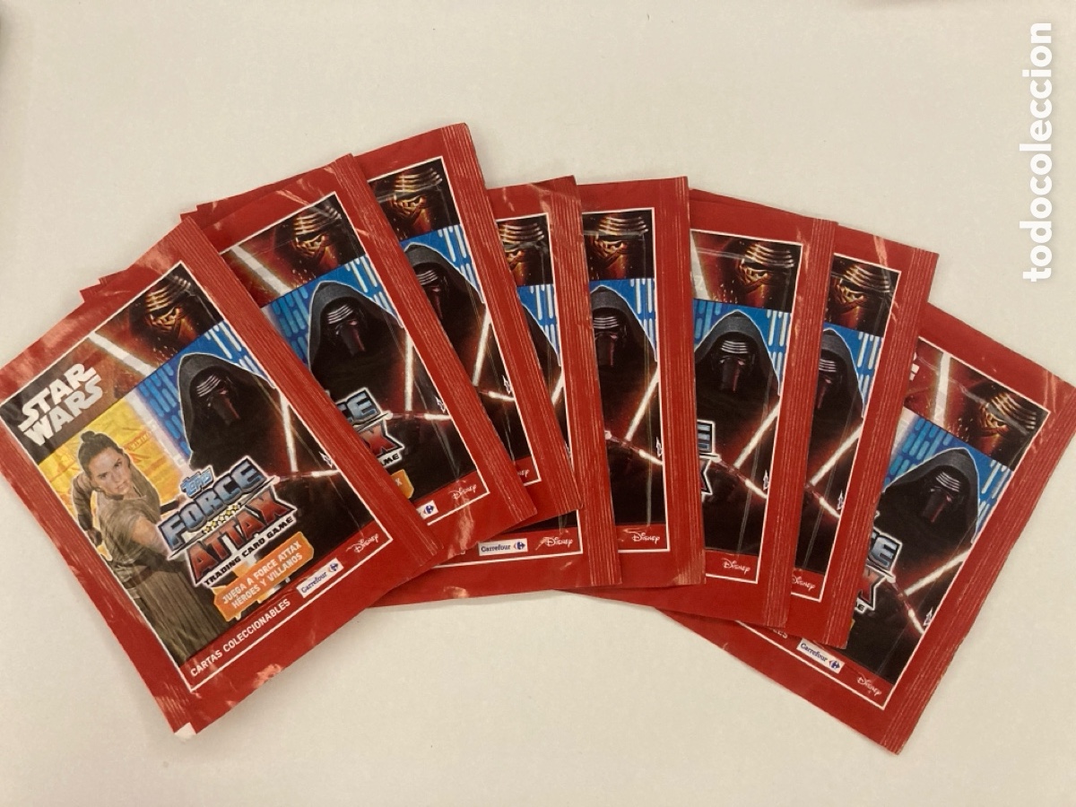 Coleccionismo cromos antiguos: 8 Sobres de cromos Star Wars Force Attax - Foto 1