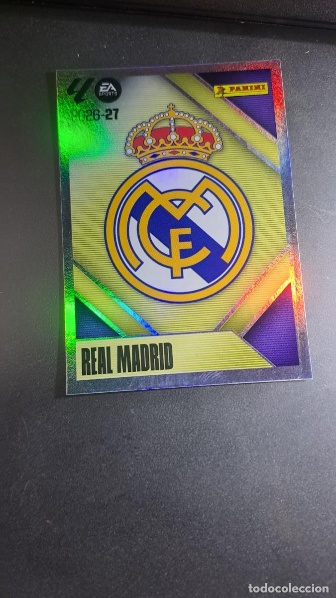 Coleccionismo cromos antiguos: CROMO ESCUDO REAL MADRID 1 LIGA 2026 2027 26 27 ESTE PANINI NUNCA PEGADO