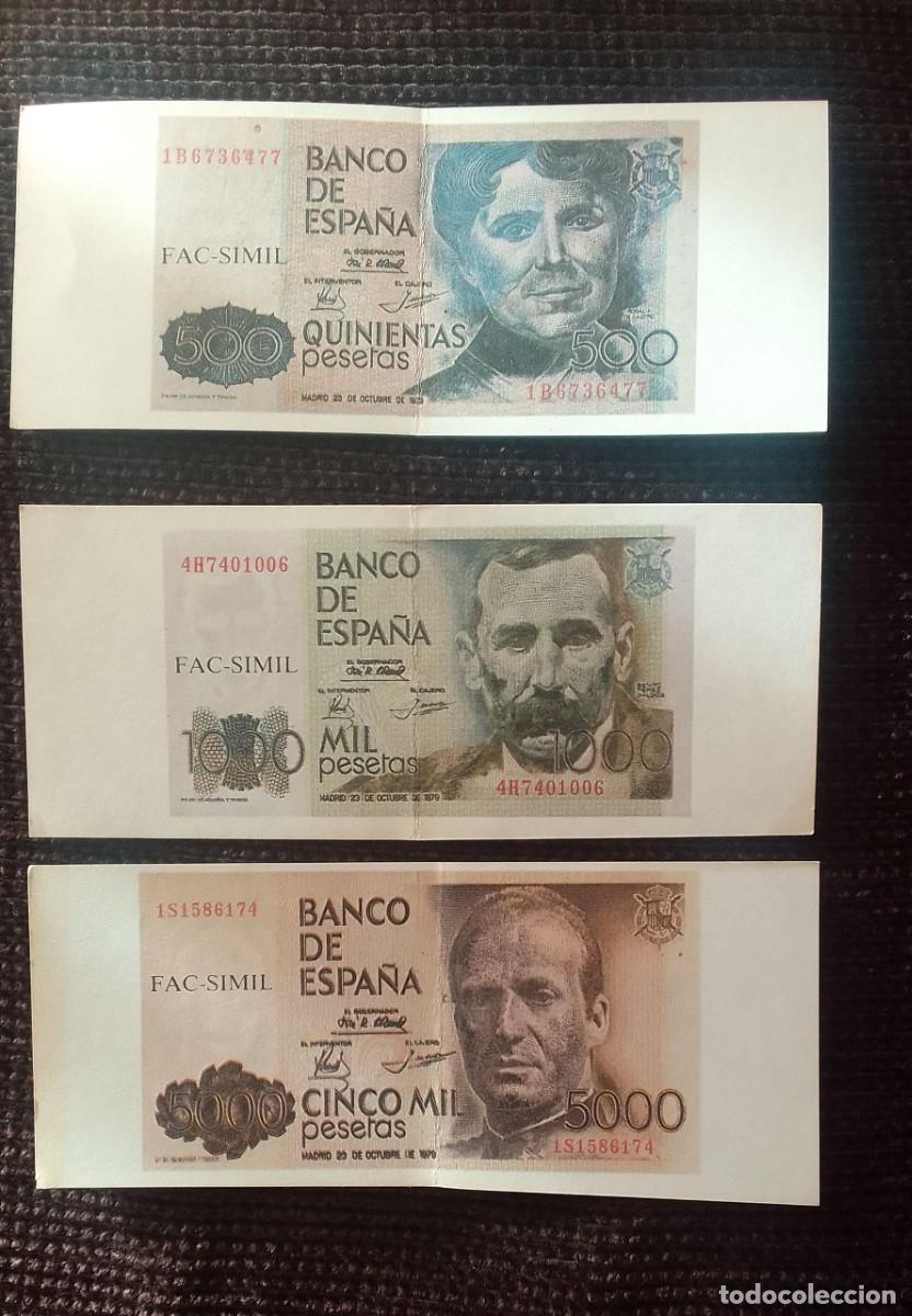 Coleccionismo cromos antiguos: LOTE 3 CROMOS. FAC-SIMIL. BILLETES 500, 1000 Y 5000 PESETAS.