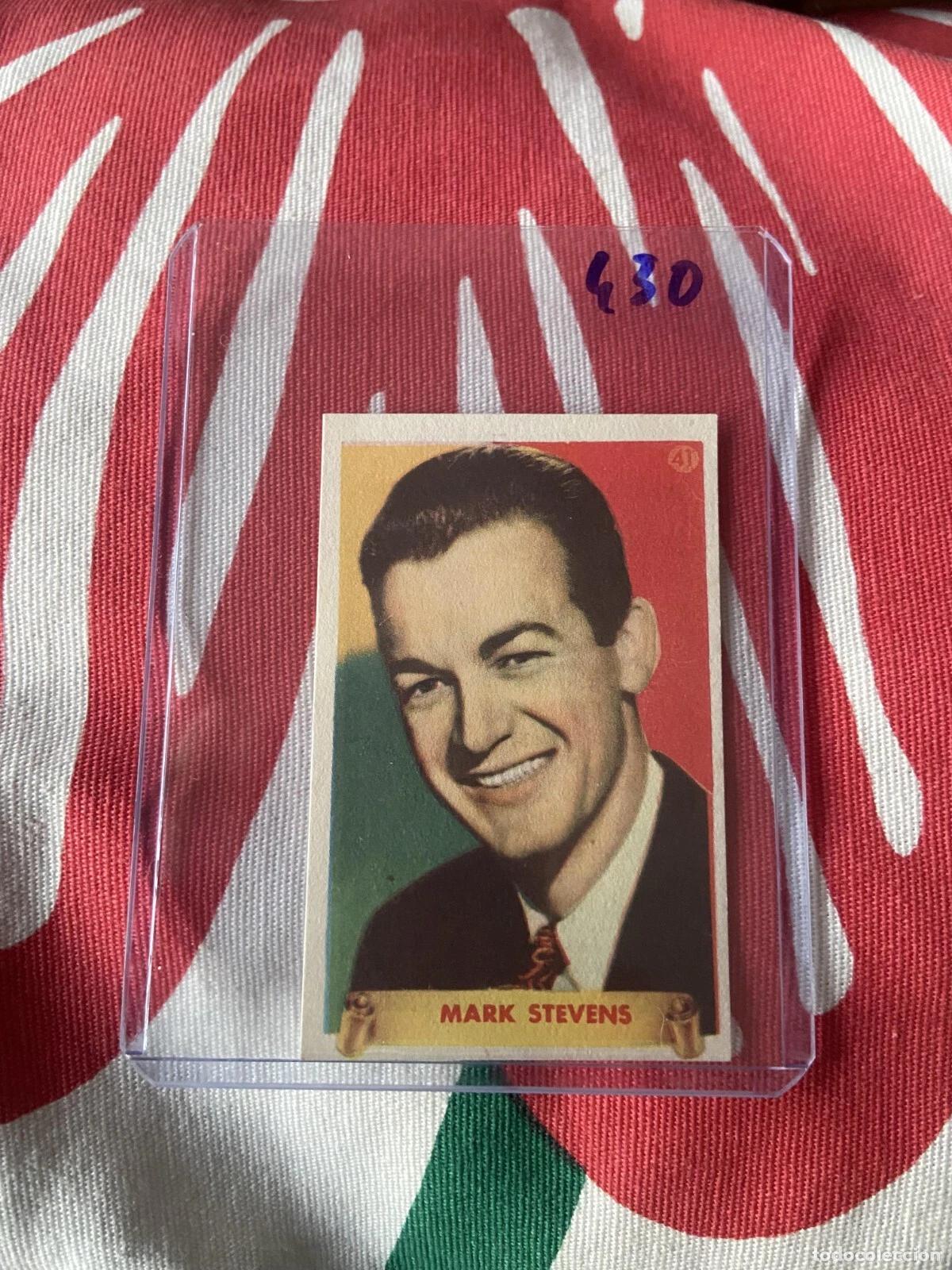 Coleccionismo cromos antiguos: CROMO SIN PEGAR NUNCA PEGADO 1948 CINE MARK STEVENS # 41 DENTICLOR BRUGUERA