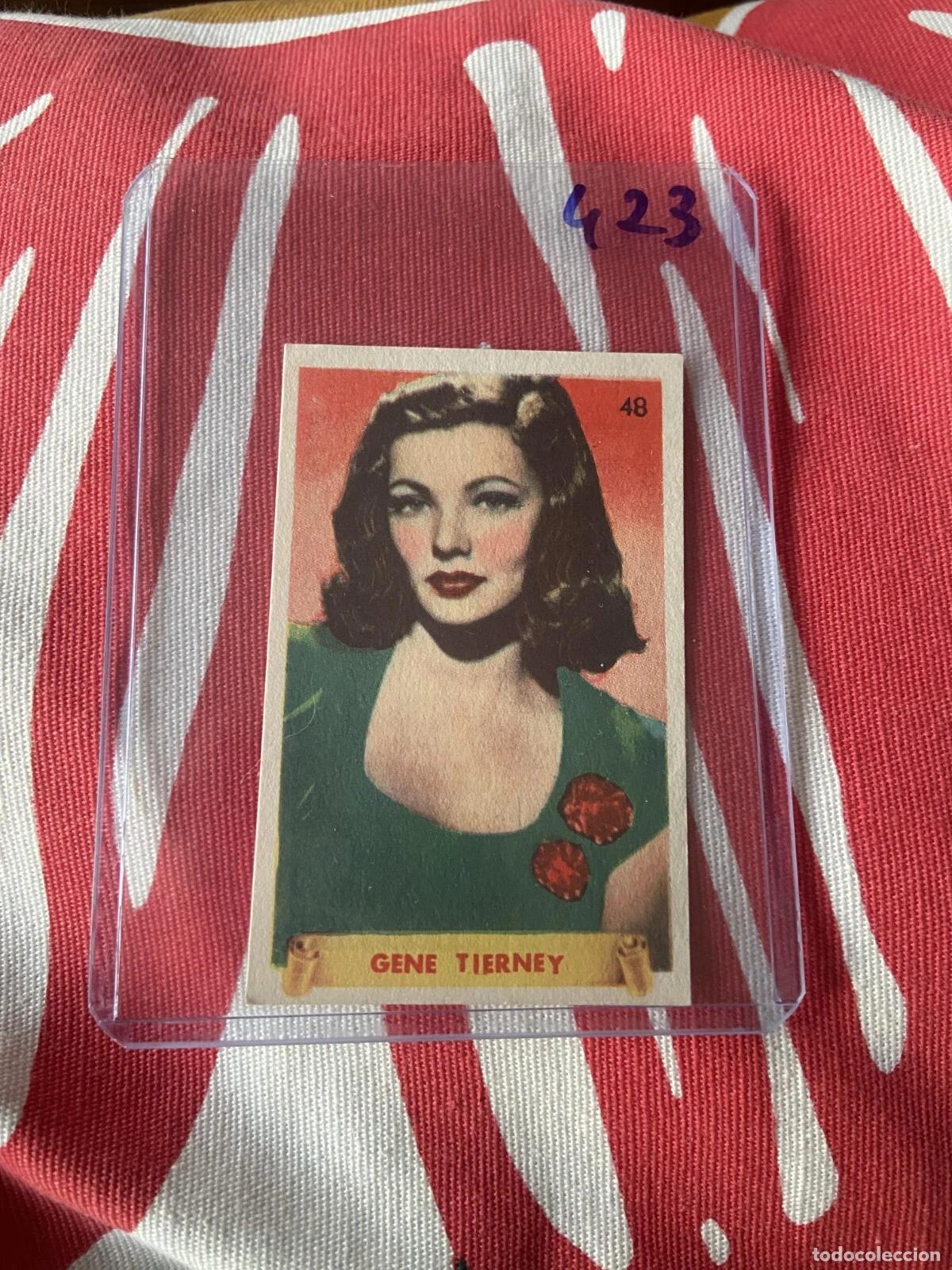 Coleccionismo cromos antiguos: CROMO SIN PEGAR NUNCA PEGADO 1948 CINE GENE TIERNEY # 48 DENTICLOR BRUGUERA