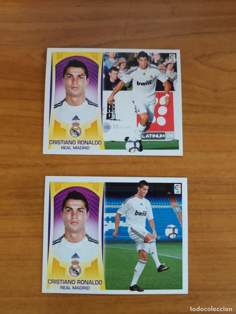 Collectable Antique Stickers: LIGA ESTE 2009-2010 CRISTIANO RONALDO (R. MADRID) FICHAJE N&ordm; 2 SIN PEGAR DOBLE IMAGEN