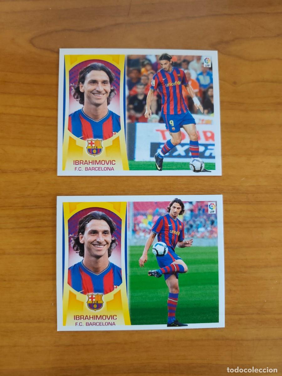 Coleccionismo cromos antiguos: LIGA ESTE 2009-2010 IBRAHIMOVIC (F.C. BARCELONA) FICHAJE N&ordm; 14 SIN PEGAR DOBLE IMAGEN