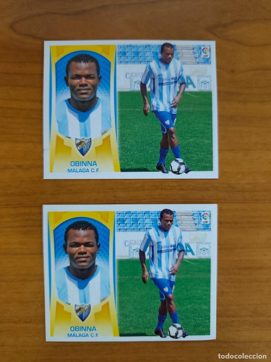 Coleccionismo cromos antiguos: LIGA ESTE 2009-2010 OBINNA (MALAGA C.F.) FICHAJE N&ordm; 45 SIN PEGAR ERROR Y CORREGIDO