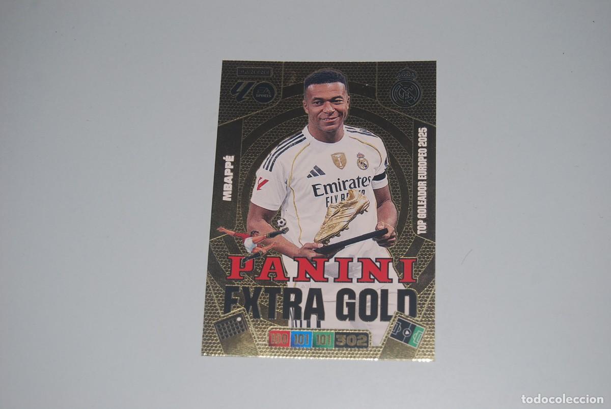 Coleccionismo cromos antiguos: MBAPPE REAL MADRID PANINI EXTRA GOLD LIGA 2025-2026 - 25-26 PANINI (VER FOTOS)