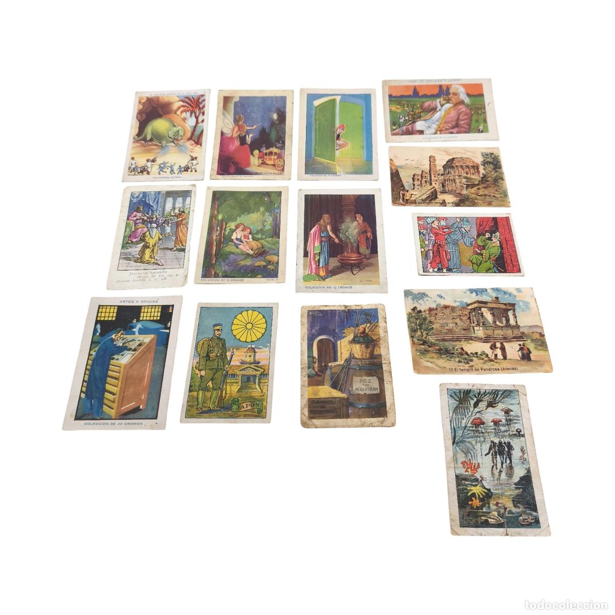 Lote de 14 Cromos Antiguos Chocolates Varios (Juncosa, Regina, Torras...) - Cuentos, Aventuras y Mon