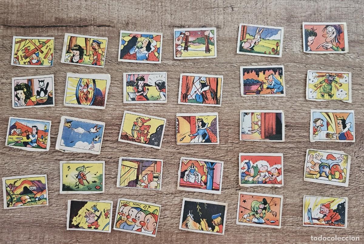 Coleccionismo cromos antiguos: CROMOS BLANCANIEVES Y LOS 7 ENANITOS - A&Ntilde;OS 40 - LOTE DE 29