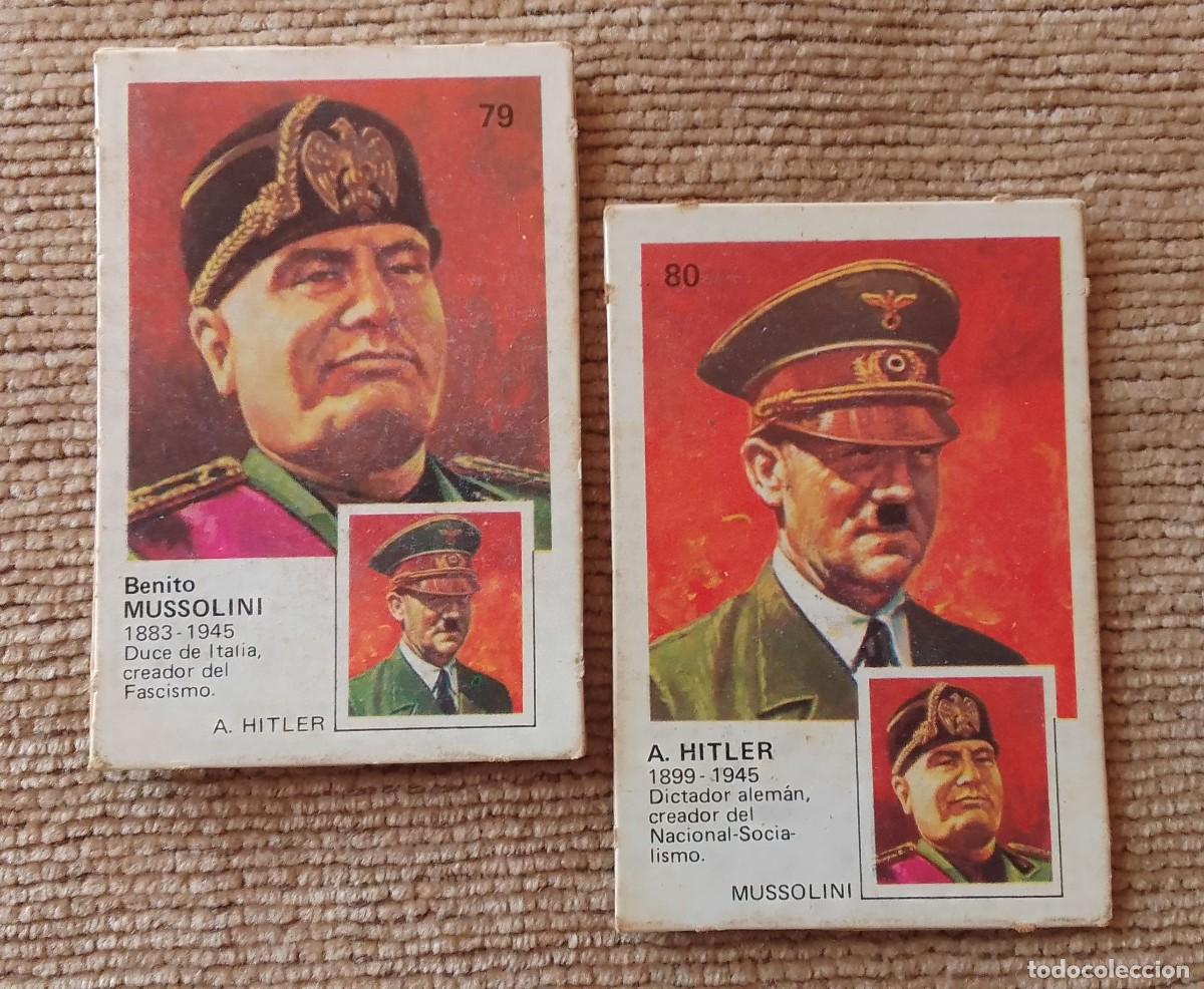 Coleccionismo cromos antiguos: LOTE 2 CROMOS. PAREJA. MUSSOLINI Y HITLER. 79 Y 80.
