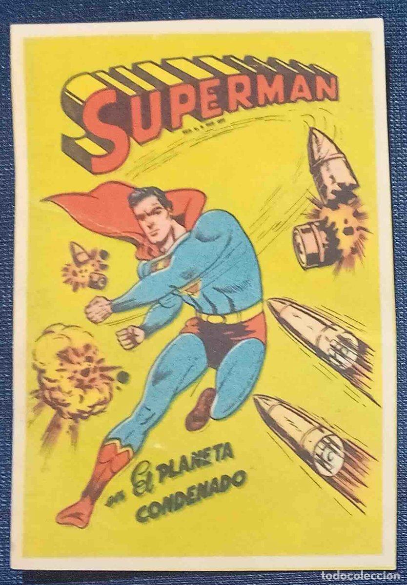 Coleccionismo cromos antiguos: CROMO MODELO. SUPERMAN EN EL PLANETA CONDENADO. EDITORIAL FHER, 1958.