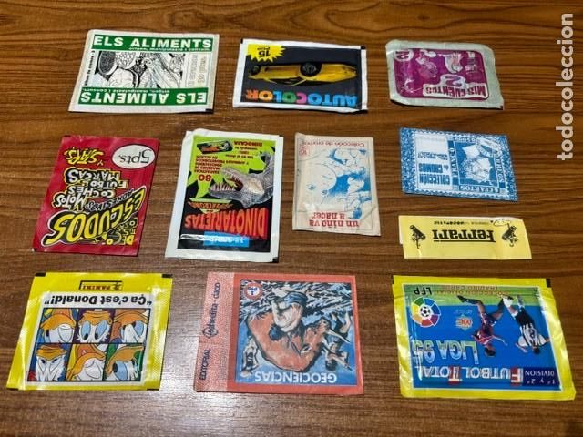 Coleccionismo cromos antiguos: Lote de 11 sobres de cromos antiguos, sin abrir