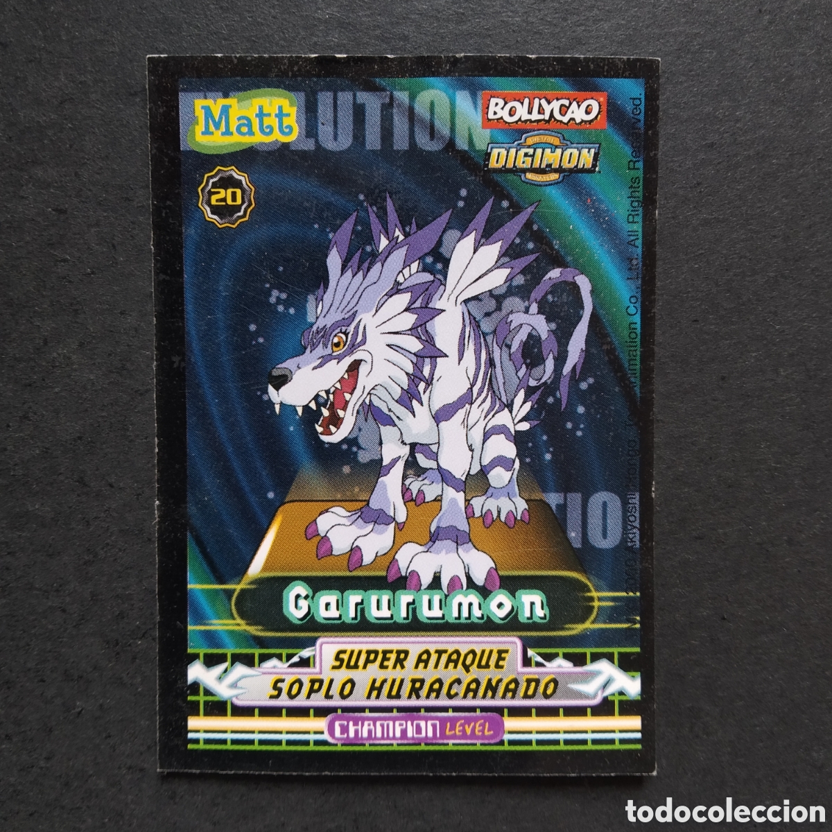 Collectable Antique Stickers: CROMO - N&ordm; 20 - GARURUMON - DIGIMON - BOLLYCAO - A&Ntilde;O 2000
