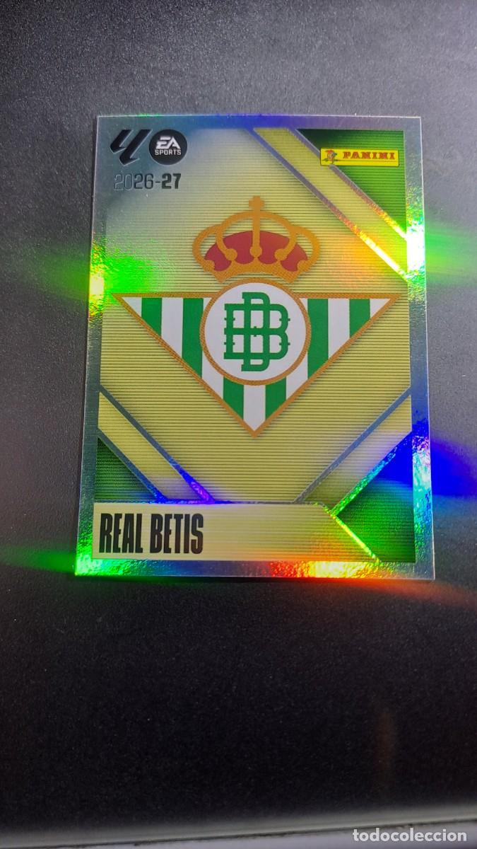 Coleccionismo cromos antiguos: CROMO ESCUDO BETIS 1 LIGA 2026 2027 26 27 ESTE PANINI NUNCA PEGADO