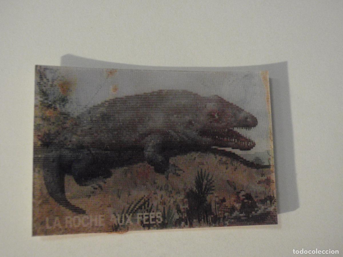Coleccionismo cromos antiguos: Cromo lenticular 19 MASTODONSAURUS / COCODRILO - Los animales prehist&oacute;ricos y los de hoy en d&iacute;a 1976