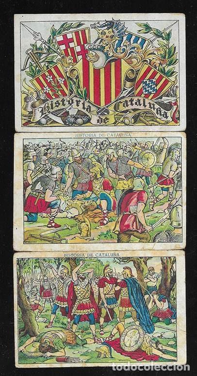 Coleccionismo cromos antiguos: Cromo; Historia de Catalu&ntilde;a. Col. de 160. lot de 55 exemplars . Xocolata Juncosa 1932 catala