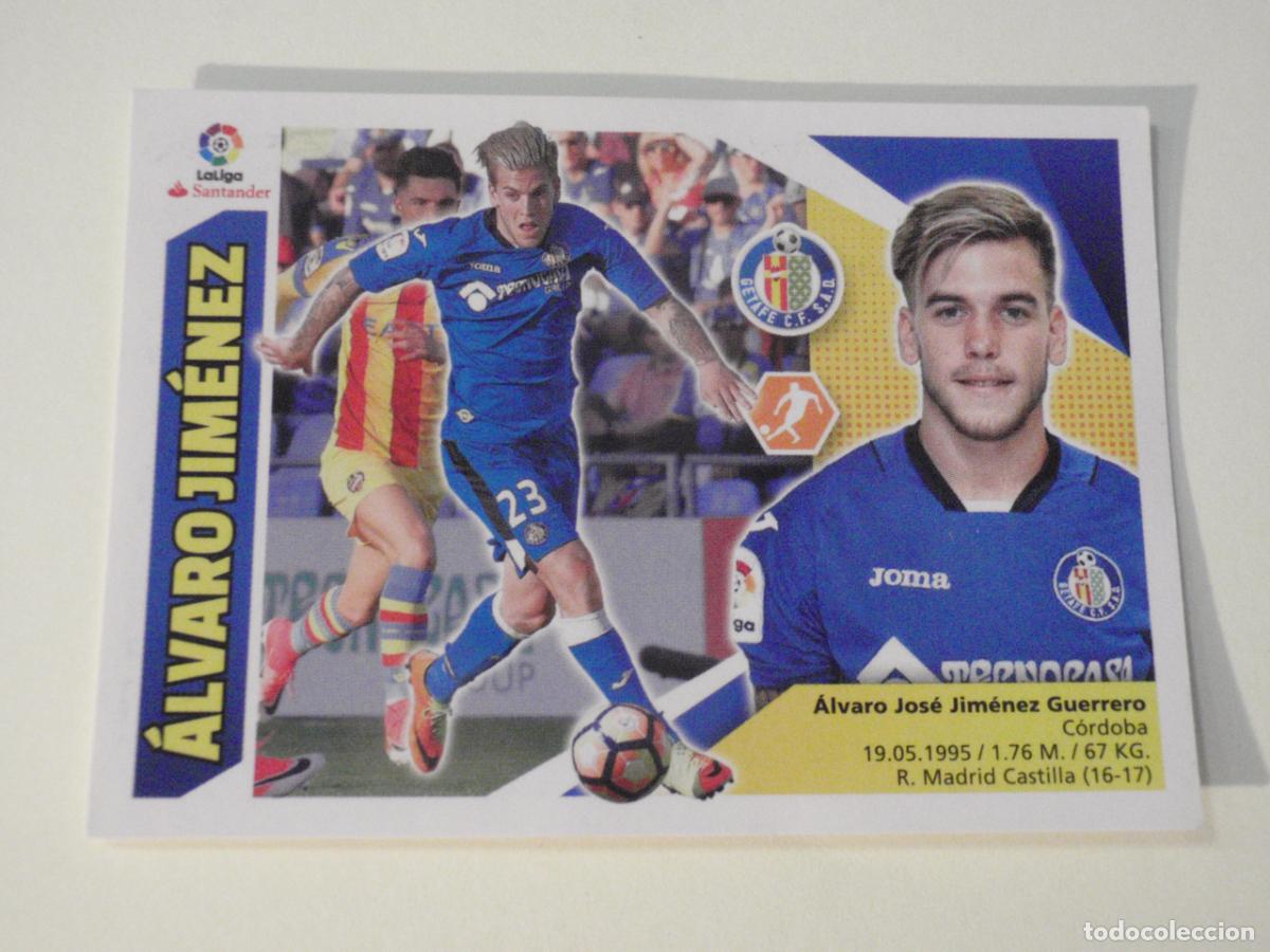 Coleccionismo cromos antiguos: Cromo futbol sticker 13 A ALVARO JIMENEZ Getafe CORREGIDO. Liga Ediciones Este 2017 2018. 17 18