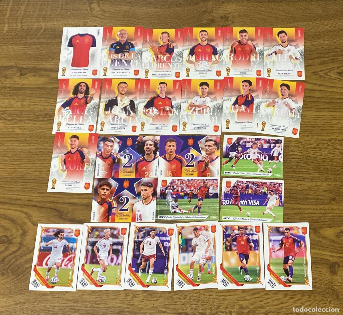 Coleccionismo cromos antiguos: Lote 25 Cartas Panini Pasi&oacute;n Selecci&oacute;n Espa&ntilde;ola Campeones Sin Repetir Gavi Rodri