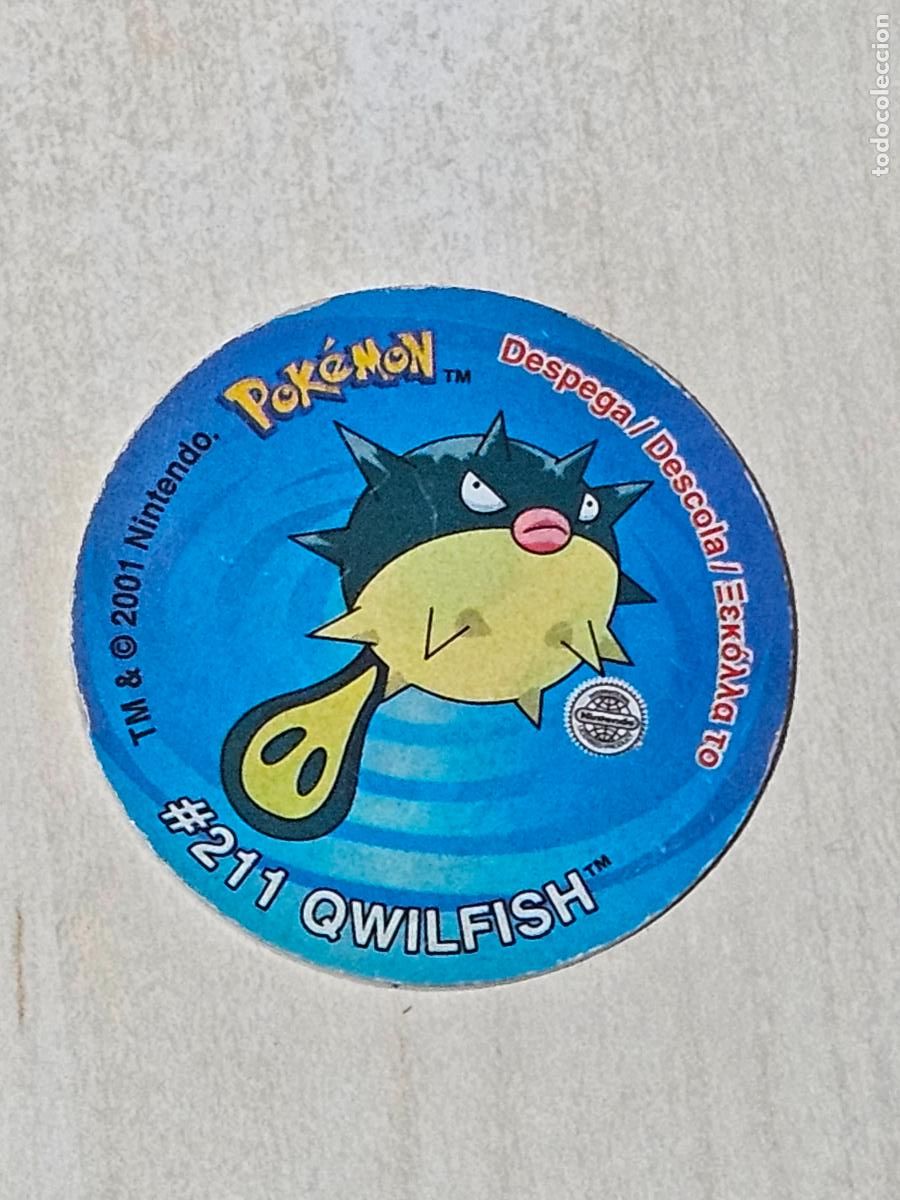 Coleccionismo cromos antiguos: TAZO 211 QWILFISH - POKEMON STICKER TAZOS - CON PEGATINA