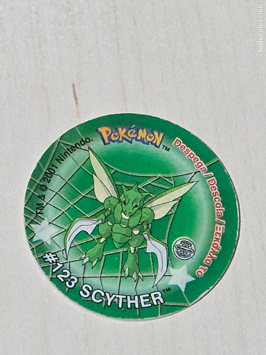 Colecionismo Cromos antigos: TAZO 123 SCYTHER - POKEMON STICKER TAZOS - CON PEGATINA