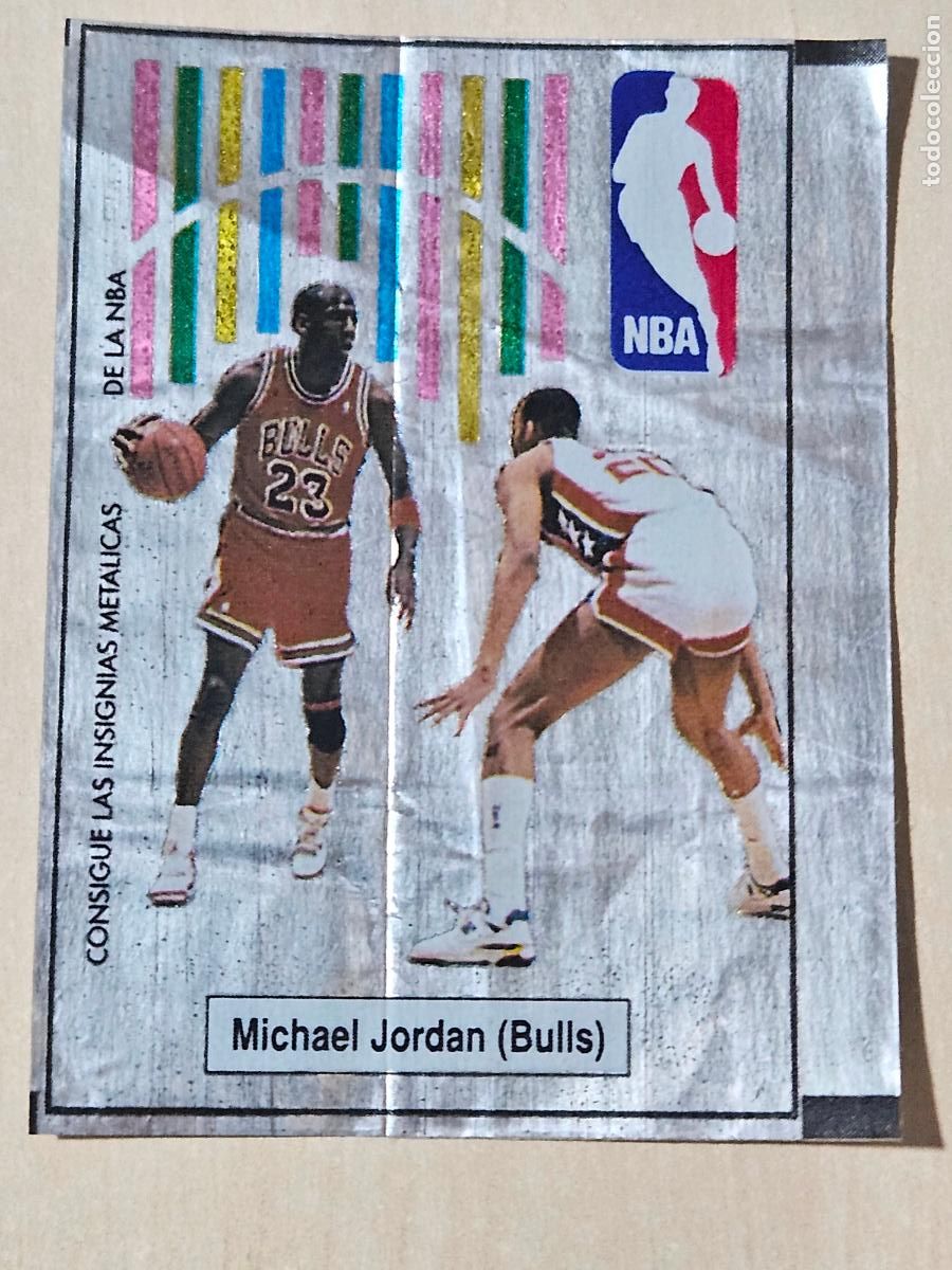 Coleccionismo cromos antiguos: COLECCION PEGATINA CHICLE 1989 NBA GUM MICHAEL JORDAN INSIGNIAS METALICAS NBA