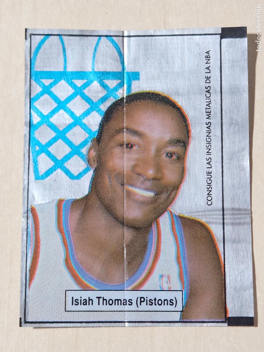 Coleccionismo cromos antiguos: COLECCION PEGATINA CHICLE 1989 NBA GUM ISIAH THOMAS INSIGNIAS METALICAS NBA