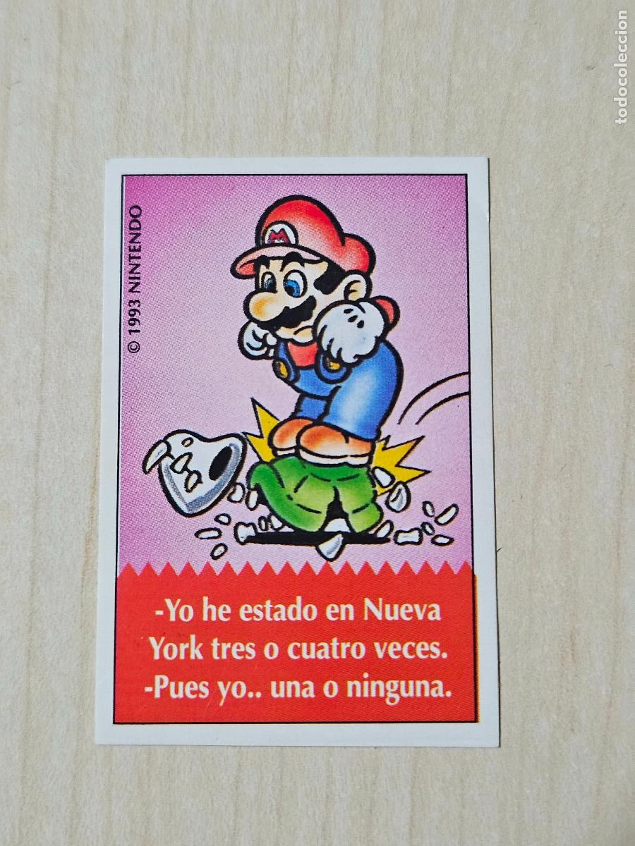 Coleccionismo cromos antiguos: N&ordm; 2 PEGATINA CROMO BIMBO SUPER MARIO BROS CHISTES