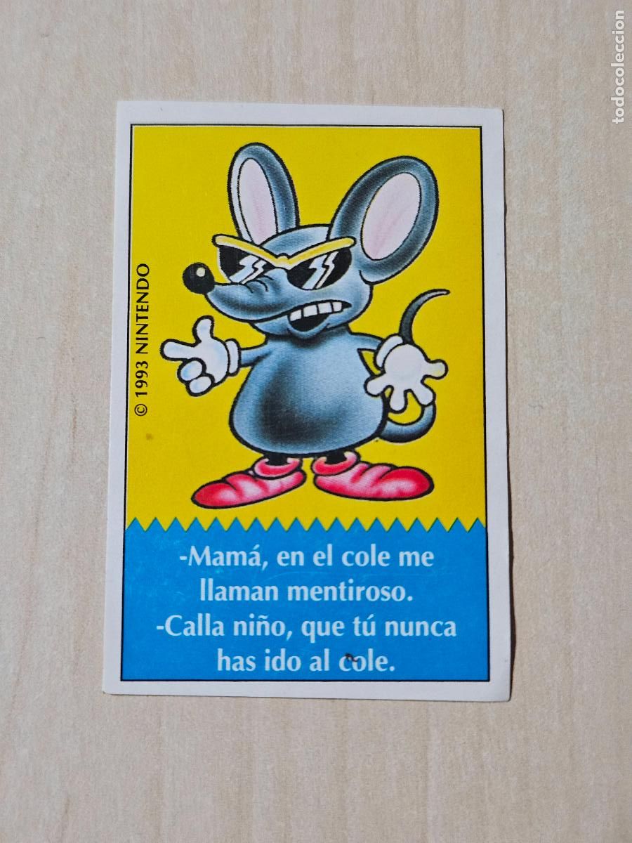 Coleccionismo cromos antiguos: N&ordm; 5 PEGATINA CROMO BIMBO SUPER MARIO BROS CHISTES