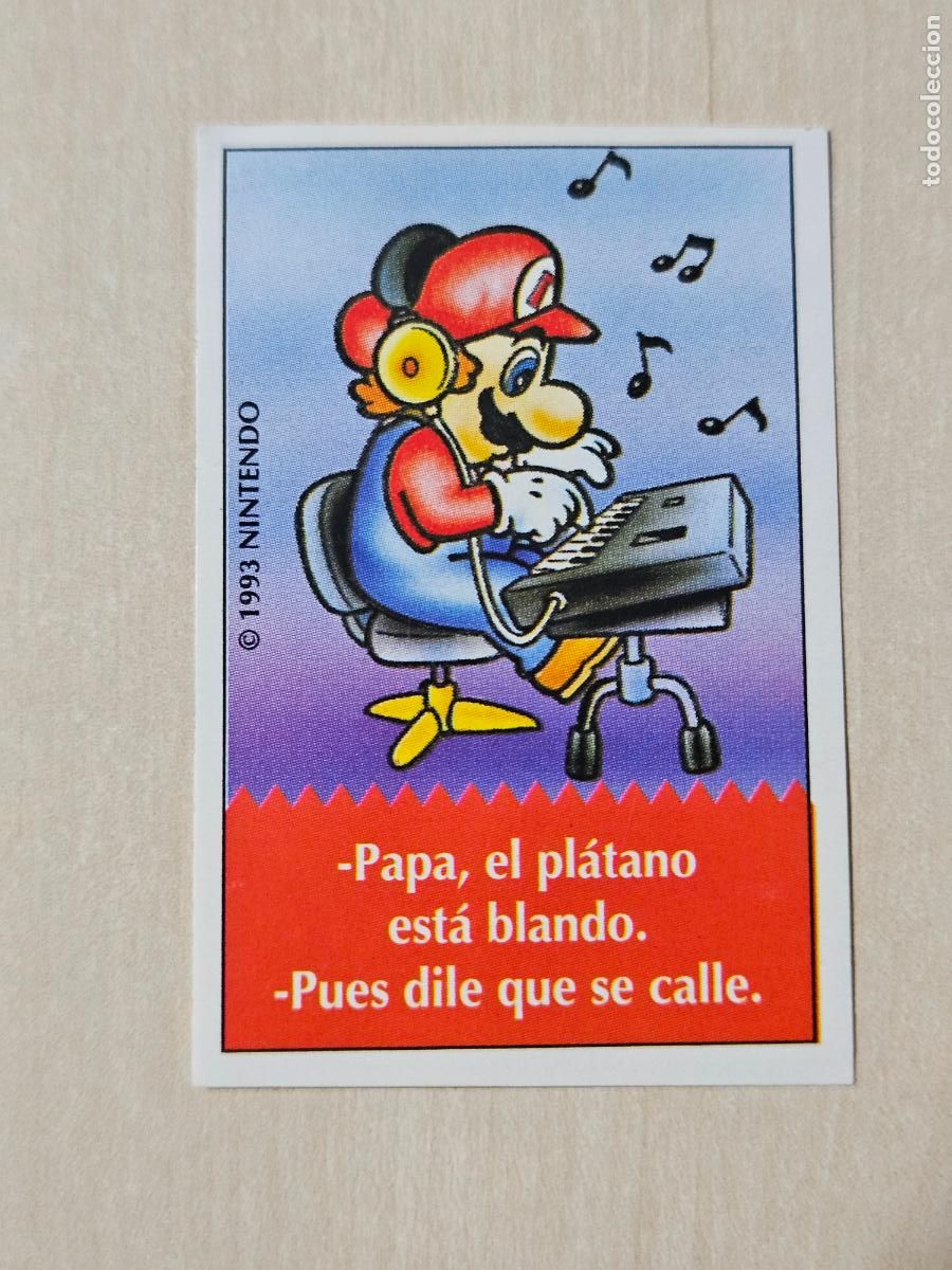 Coleccionismo cromos antiguos: N&ordm; 8 PEGATINA CROMO BIMBO SUPER MARIO BROS CHISTES