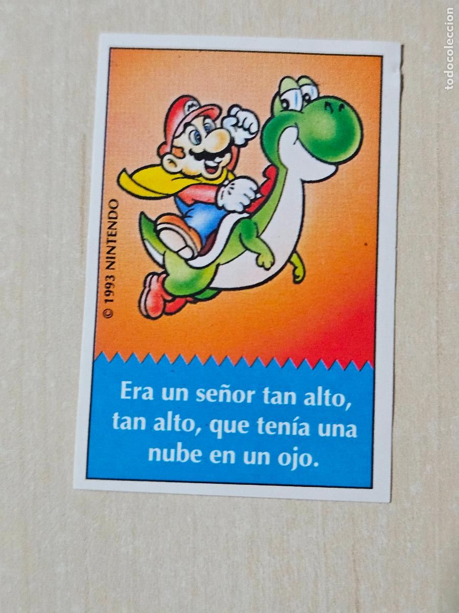 Coleccionismo cromos antiguos: N&ordm; 22 PEGATINA CROMO BIMBO SUPER MARIO BROS CHISTES