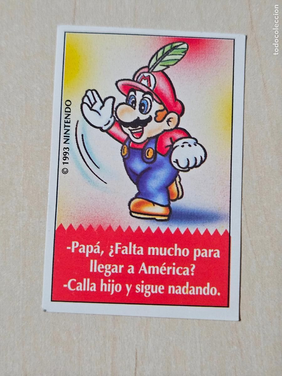 Coleccionismo cromos antiguos: N&ordm; 25 PEGATINA CROMO BIMBO SUPER MARIO BROS CHISTES