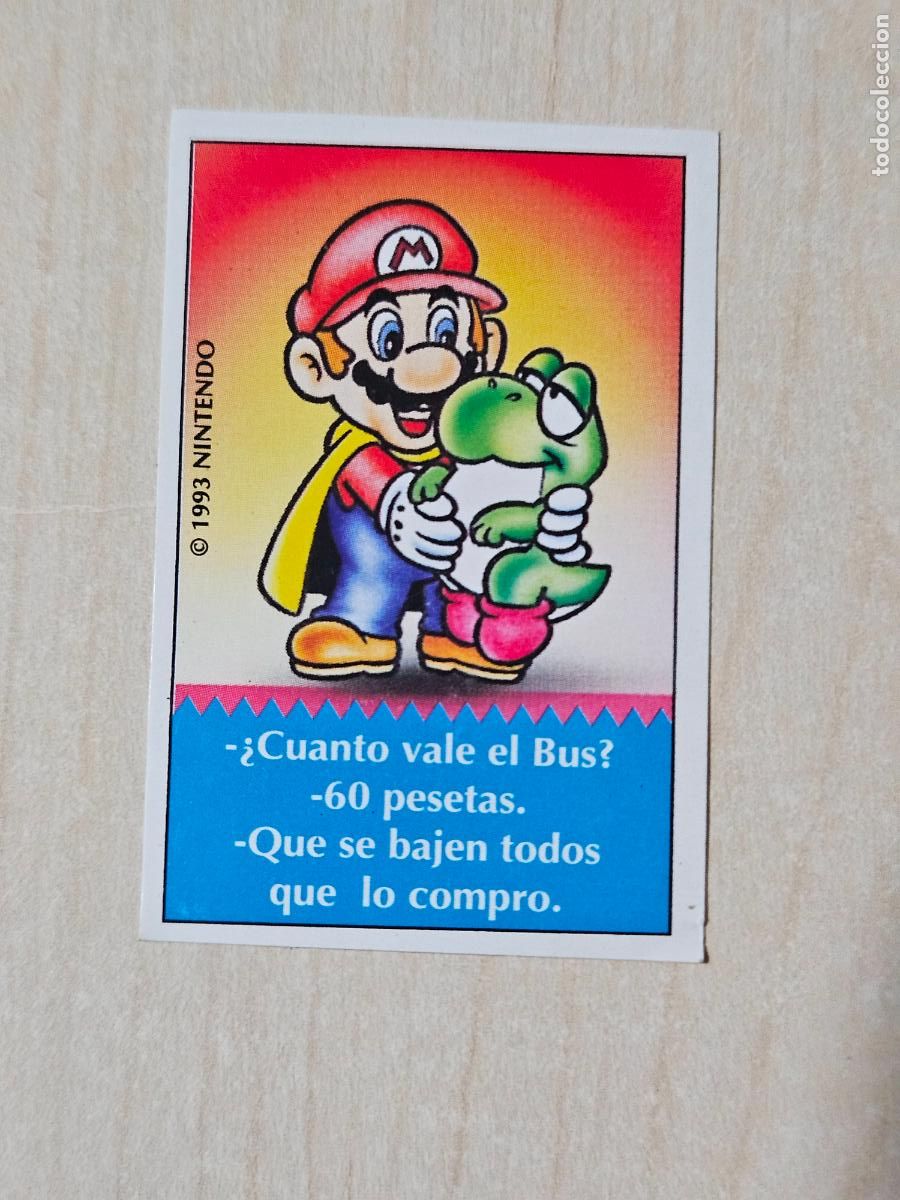 Coleccionismo cromos antiguos: N&ordm; 26 PEGATINA CROMO BIMBO SUPER MARIO BROS CHISTES