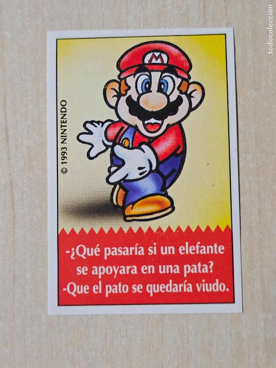 Coleccionismo cromos antiguos: N&ordm; 33 PEGATINA CROMO BIMBO SUPER MARIO BROS CHISTES