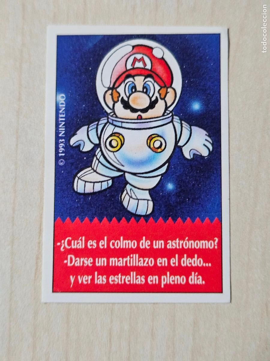 Coleccionismo cromos antiguos: N&ordm; 35 PEGATINA CROMO BIMBO SUPER MARIO BROS CHISTES