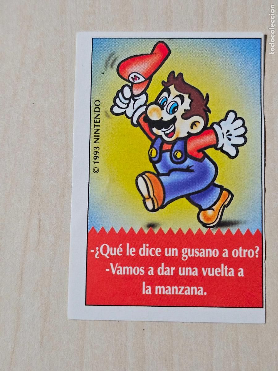 Coleccionismo cromos antiguos: N&ordm; 37 PEGATINA CROMO BIMBO SUPER MARIO BROS CHISTES