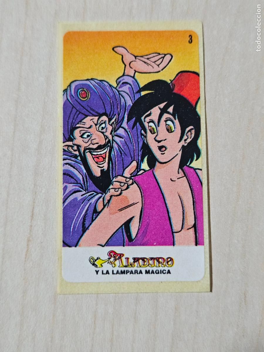 Coleccionismo cromos antiguos: N&ordm; 3 - ALADINO Y LA L&Aacute;MPARA M&Aacute;GICA - CHICLES VIDAL - BUEN ESTADO